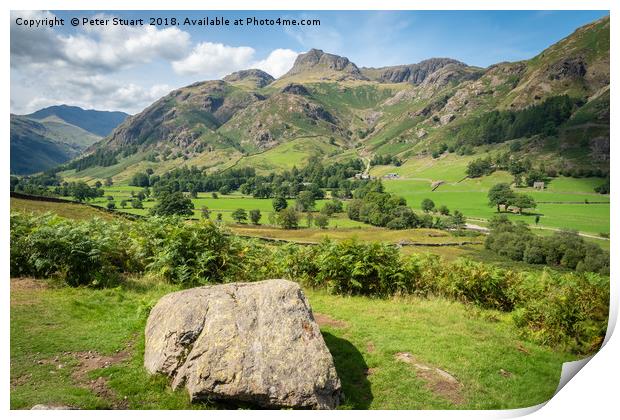 Langdale Pikes Print by Peter Stuart