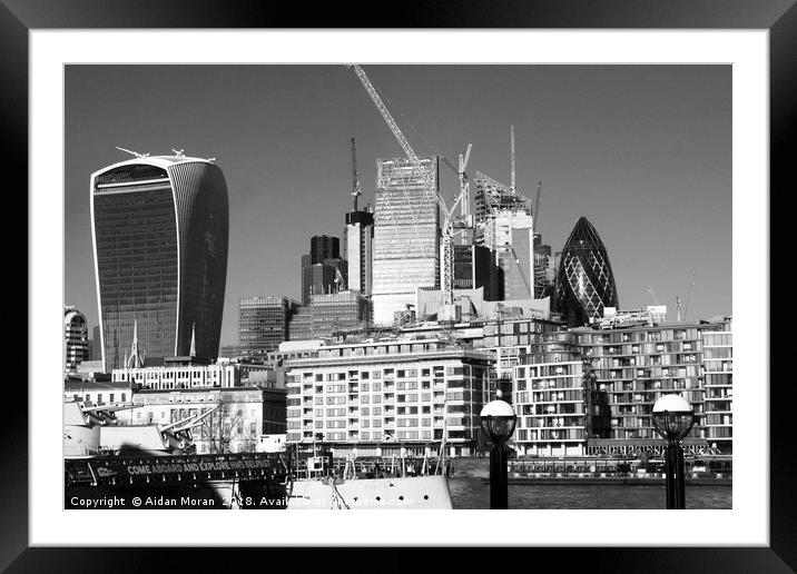 City Of London Skyline   Framed Mounted Print by Aidan Moran