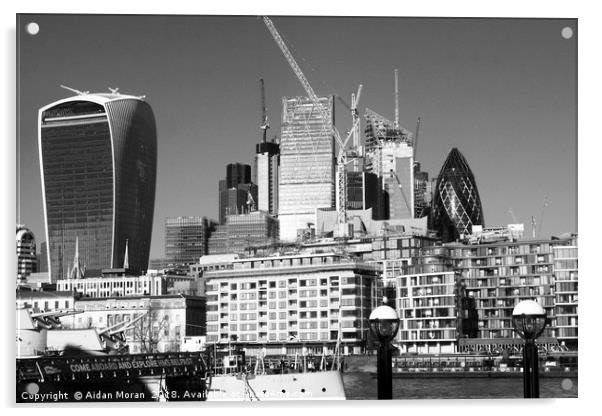 City Of London Skyline   Acrylic by Aidan Moran