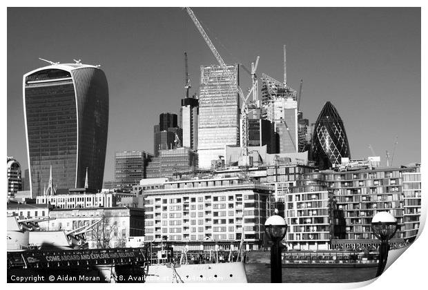 City Of London Skyline   Print by Aidan Moran