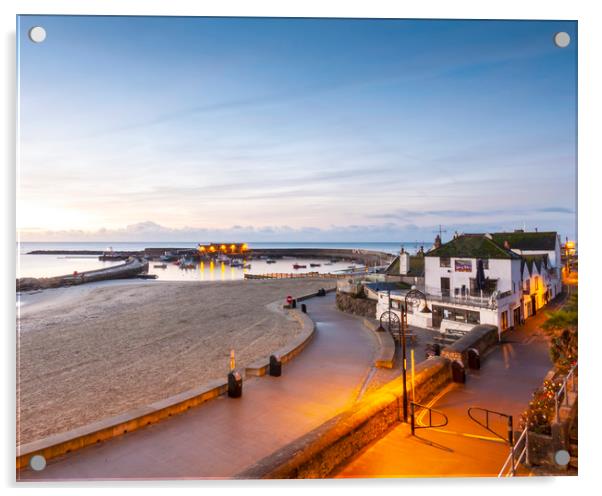 Lyme Regis Sunrise Acrylic by Graham Custance