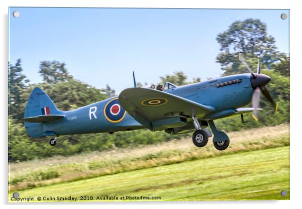 Spitfire PR.XI PL965/R G-MKXI landing Acrylic by Colin Smedley