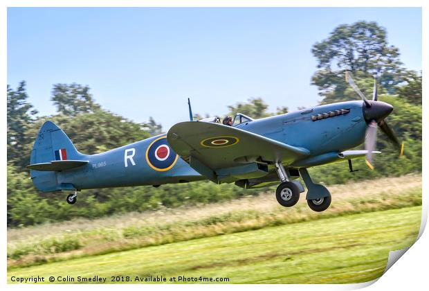 Spitfire PR.XI PL965/R G-MKXI landing Print by Colin Smedley