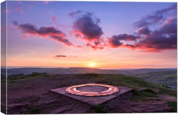 Eccles Pike Topograph at sunset Canvas Print by John Finney