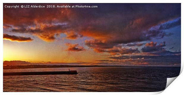 Radiant Coastal Sunset Print by LIZ Alderdice