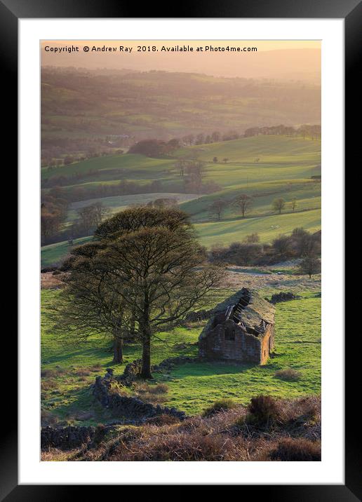 Evening Light at Roach End Barn Framed Mounted Print by Andrew Ray