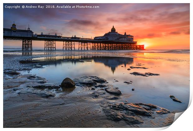 Sunrise reflections (Eastborne Pier) Print by Andrew Ray