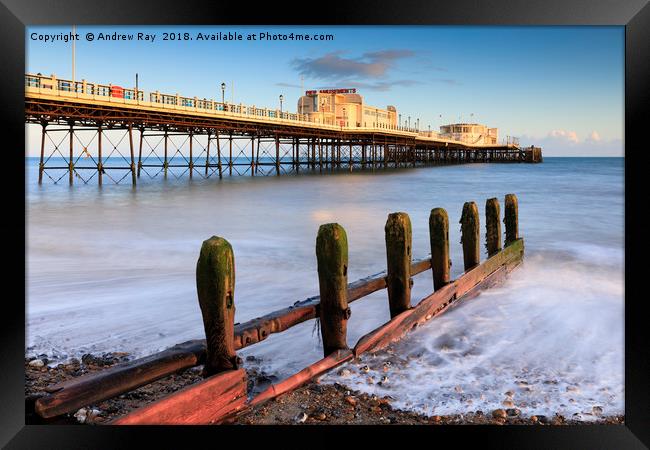 Pier and Groyne (Worthing) Framed Print by Andrew Ray