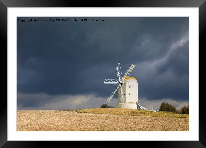 Storm clouds over Ashness Windmill Framed Mounted Print by Andrew Ray