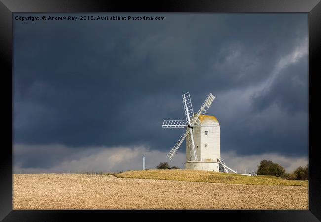 Storm clouds over Ashness Windmill Framed Print by Andrew Ray