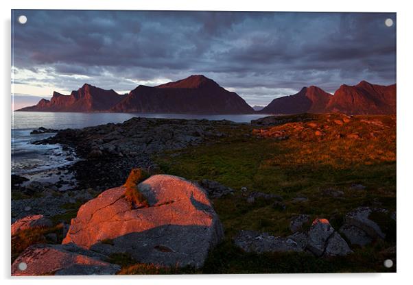 Sunset auf den Lofoten Acrylic by Thomas Schaeffer