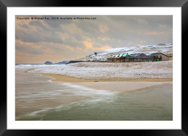 Winters evening (Perranporth) Framed Mounted Print by Andrew Ray