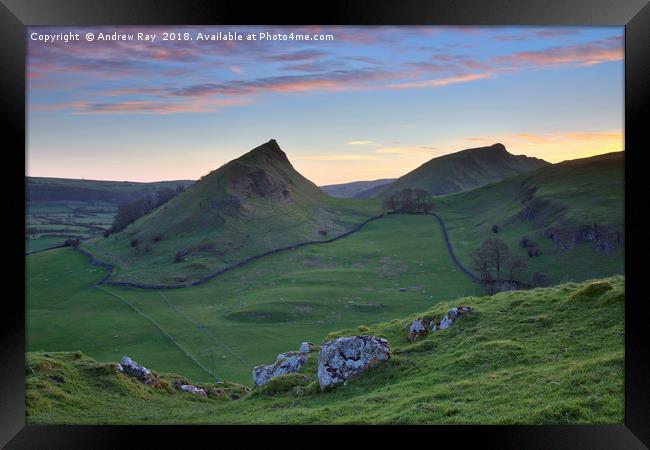 Parkhouse and Chrome Hills at sunset Framed Print by Andrew Ray