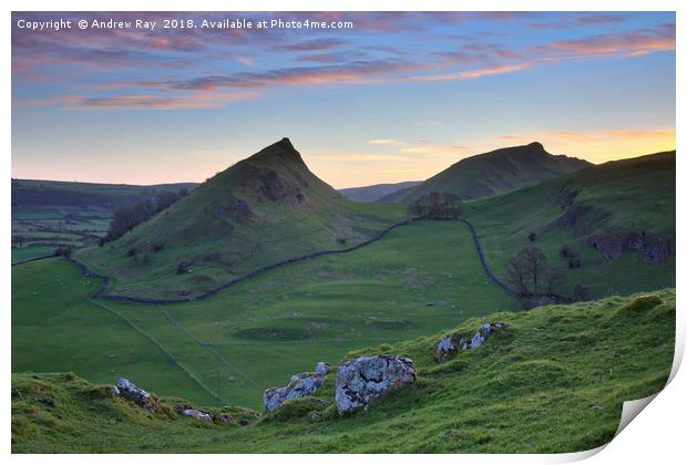 Parkhouse and Chrome Hills at sunset Print by Andrew Ray