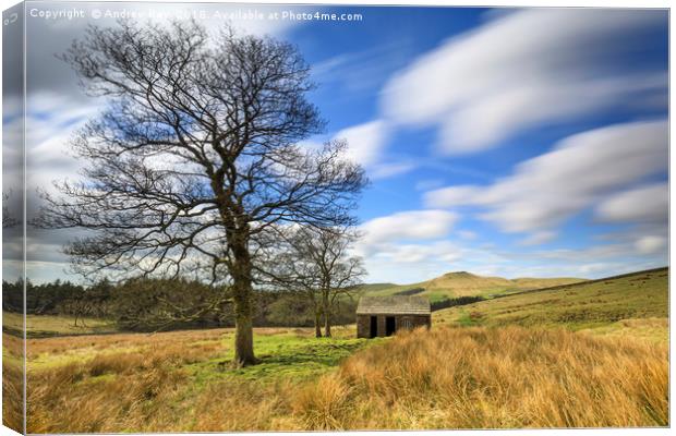 Peak District barn Canvas Print by Andrew Ray
