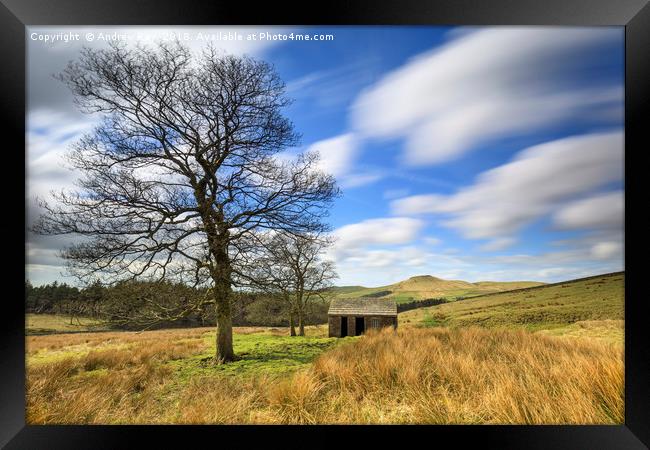 Peak District barn Framed Print by Andrew Ray