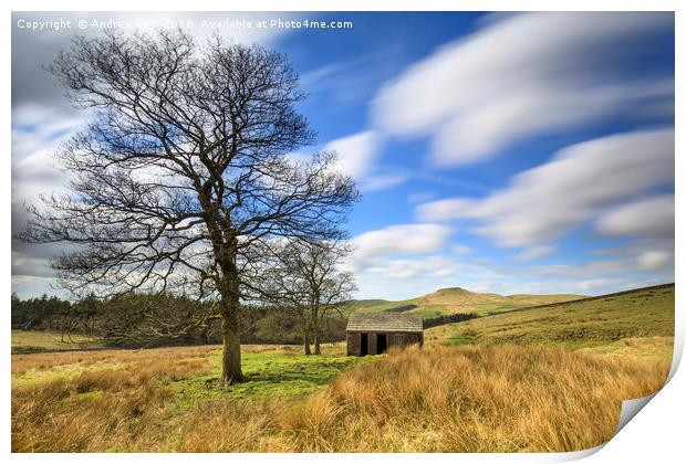 Peak District barn Print by Andrew Ray