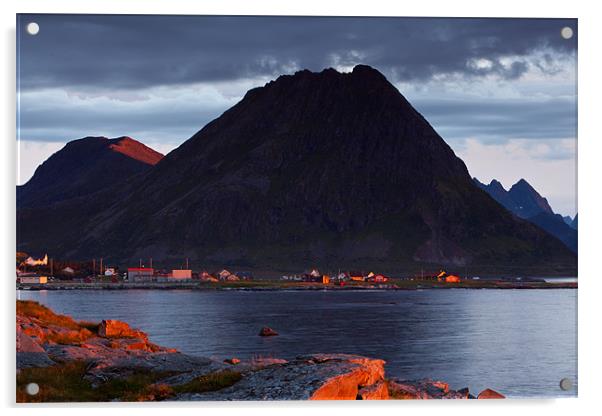 Sunset auf den Lofoten Acrylic by Thomas Schaeffer