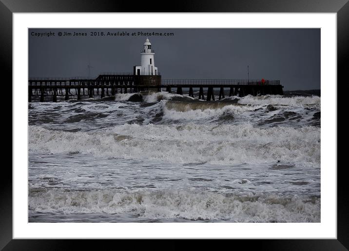 High Tide and Rough Seas Framed Mounted Print by Jim Jones