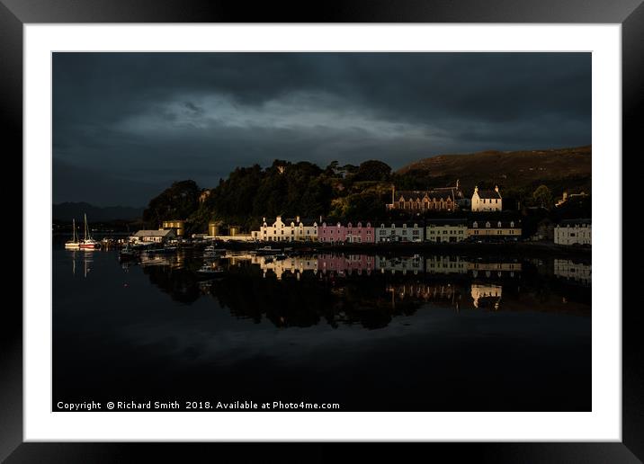 First sunlight catches Portree quay Framed Mounted Print by Richard Smith
