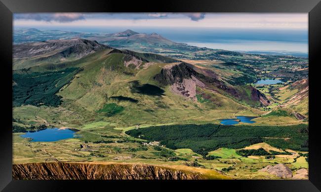 Snowdon Moutain Summit View Framed Print by Adrian Evans