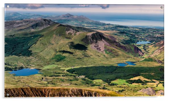 Snowdon Moutain Summit View Acrylic by Adrian Evans