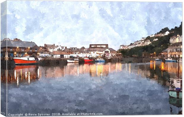 Early evening reflections at Looe in  Cornwall Canvas Print by Rosie Spooner