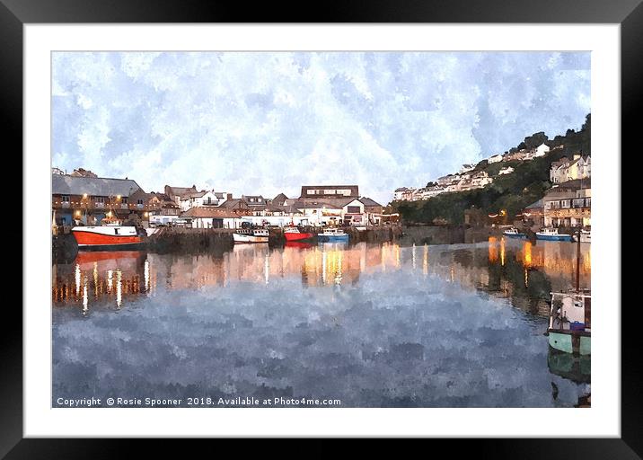 Early evening reflections at Looe in  Cornwall Framed Mounted Print by Rosie Spooner