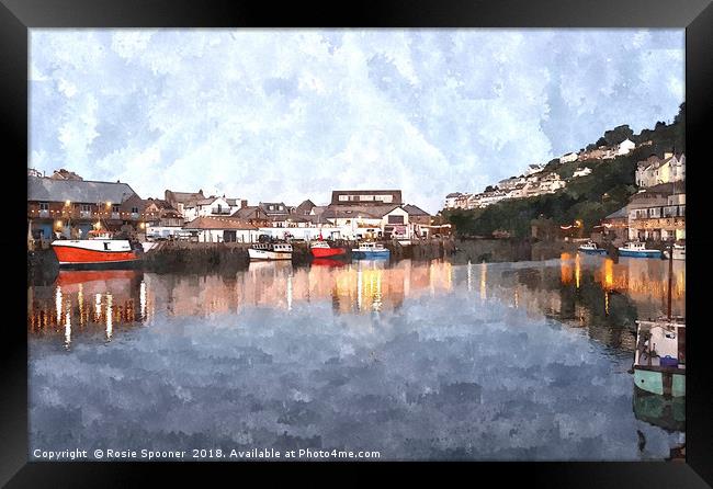 Early evening reflections at Looe in  Cornwall Framed Print by Rosie Spooner