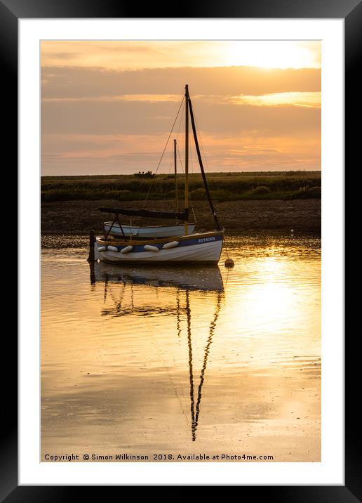 Sunset Reflections Framed Mounted Print by Simon Wilkinson