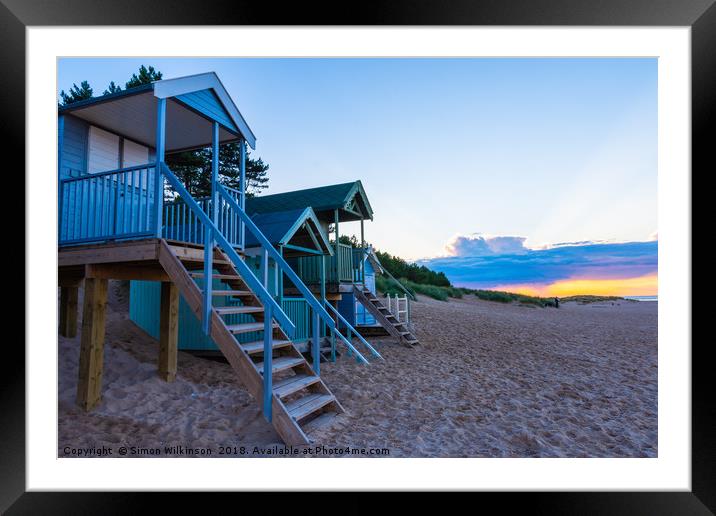Wells Beach Huts Framed Mounted Print by Simon Wilkinson