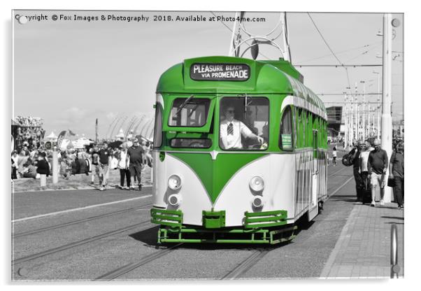 Blackpool Tram Acrylic by Derrick Fox Lomax
