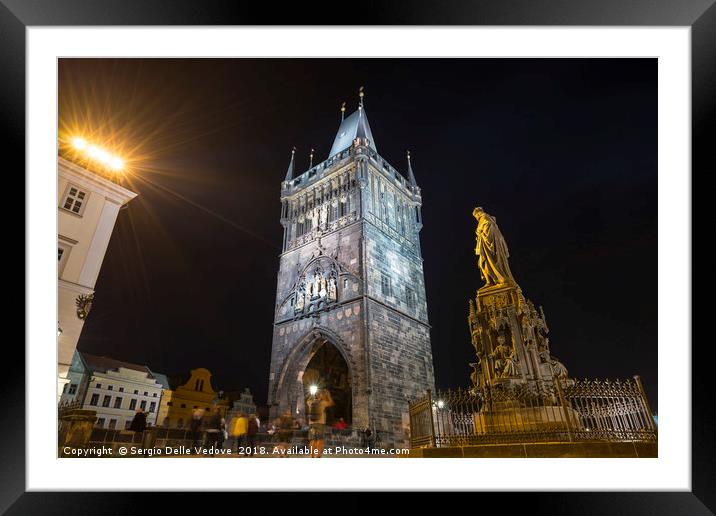 Old town tower in Prague Framed Mounted Print by Sergio Delle Vedove