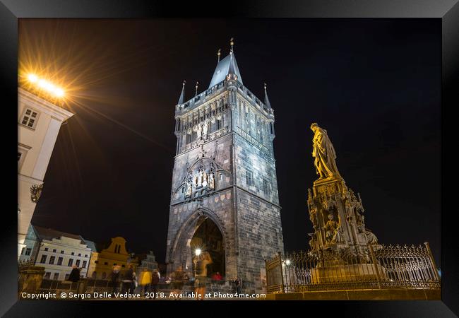 Old town tower in Prague Framed Print by Sergio Delle Vedove
