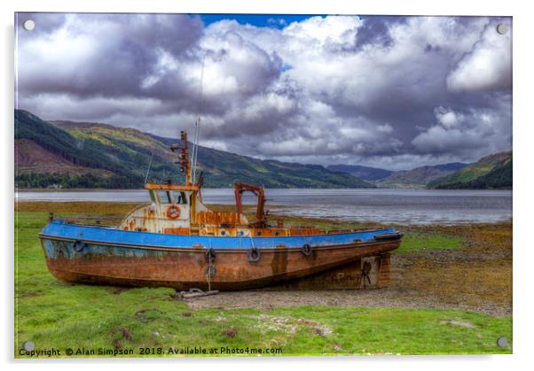 Loch Duich Acrylic by Alan Simpson