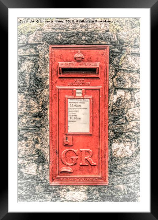 Vintage Post Box Framed Mounted Print by Linsey Williams