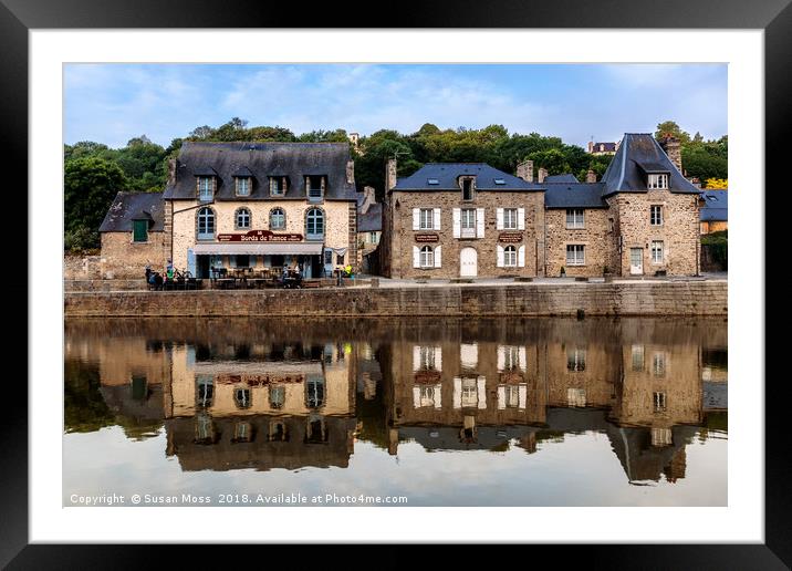 Rance River Reflections Dinan Brittany France  Framed Mounted Print by Susan Moss