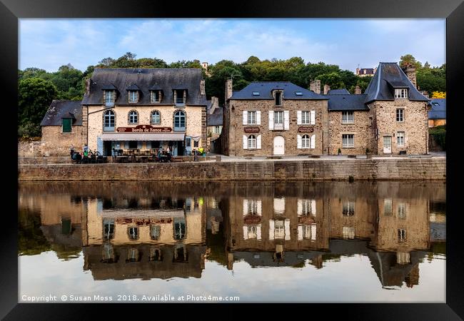 Rance River Reflections Dinan Brittany France  Framed Print by Susan Moss