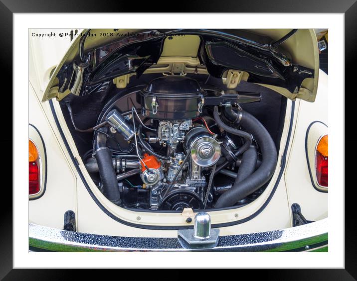 Immaculately clean engine compartment of a traditi Framed Mounted Print by Peter Jordan