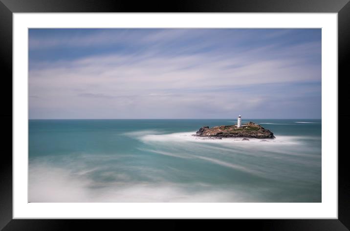 Godrevy light house Cornwall Framed Mounted Print by Eddie John