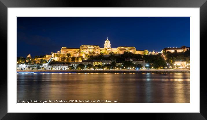 Panoramic view of the castle in Budapest Framed Mounted Print by Sergio Delle Vedove