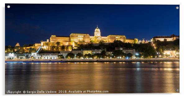 Panoramic view of the castle in Budapest Acrylic by Sergio Delle Vedove
