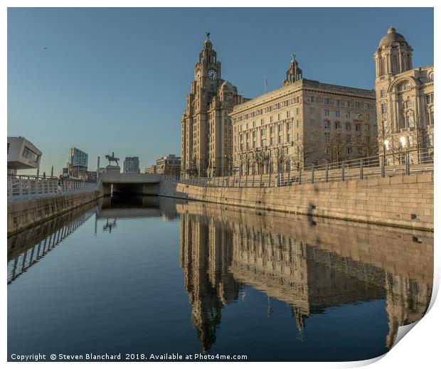 Liver building summers day Print by Steven Blanchard