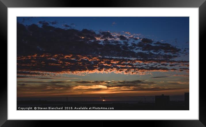 Liverpool sunset Framed Mounted Print by Steven Blanchard