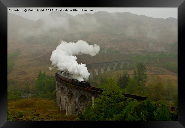 Steam Train on Glenfinnan Viaduct Framed Print by Mohit Joshi