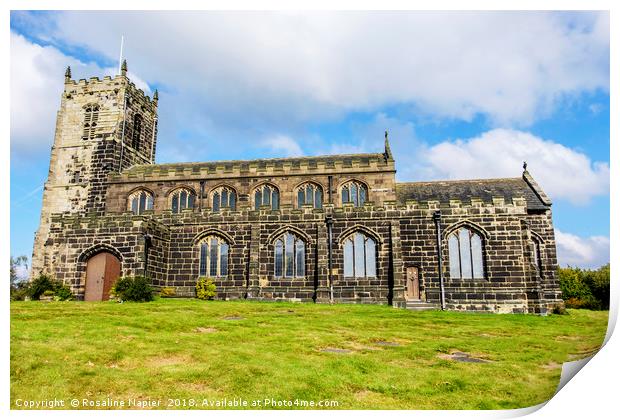 Mottram church Print by Rosaline Napier