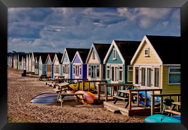 Hengistbury Head beach huts Dorset Framed Print by Andy Evans Photos