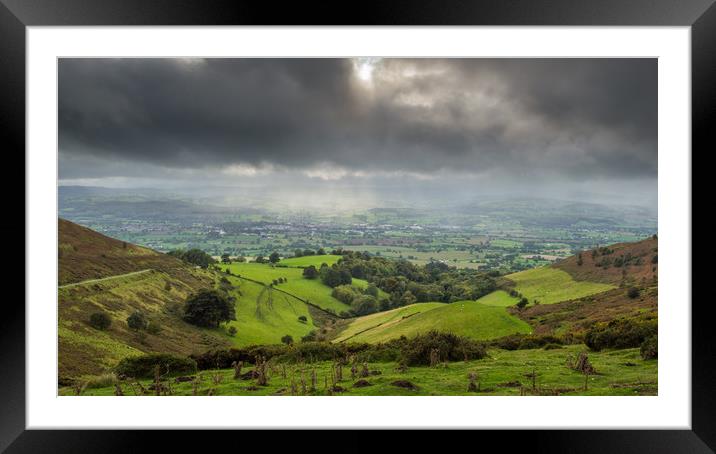 Dramatic views into the Clwydian Range Framed Mounted Print by Sebastien Greber