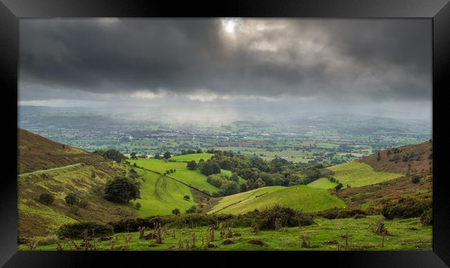 Dramatic views into the Clwydian Range Framed Print by Sebastien Greber
