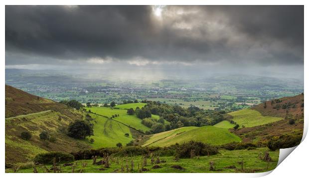 Dramatic views into the Clwydian Range Print by Sebastien Greber